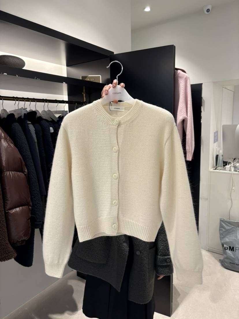 CREAM-P韓國代購㊣女裝新品人氣推薦真品針織衫羊駝開衫絨CREAM-P針織衫