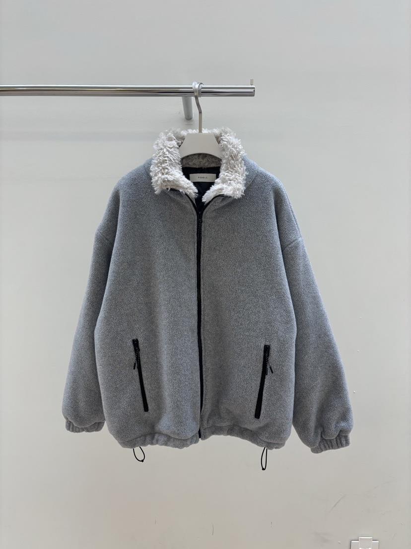 PEBBLE東大門㊣直郵女裝新款熱賣職業25秋冬真品推薦夾克羊毛PEBBLE/LAYER夾克