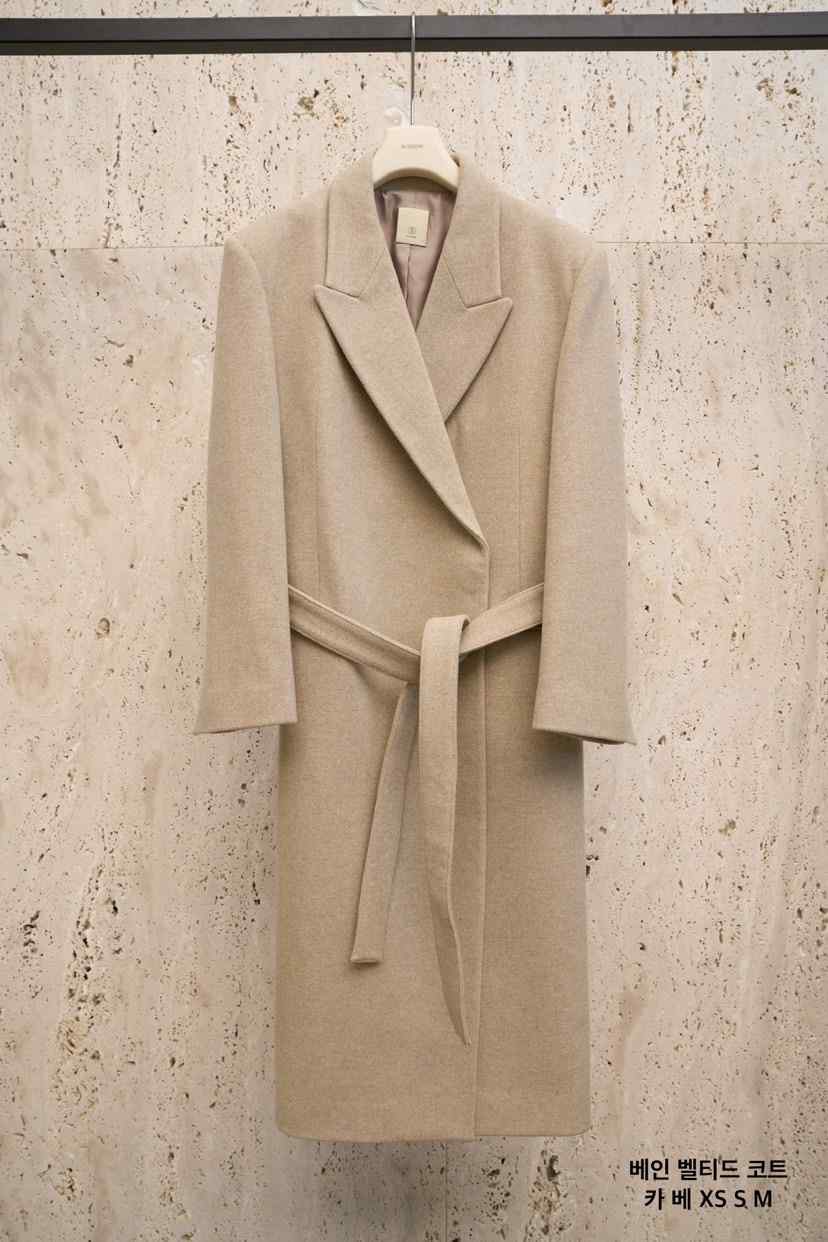 BLOSSOM韓國直郵㊣女裝新款25秋冬時尚推薦中長款大衣含腰帶BLOSSOM中長款大衣