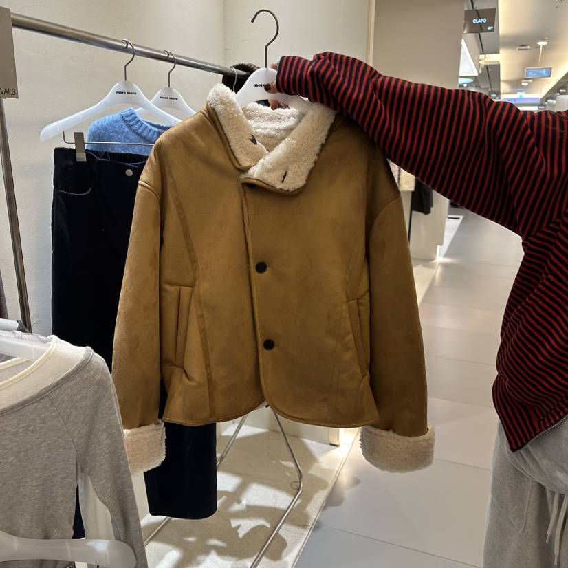 MOREMORE韓國代購㊣女裝新款真品25秋冬職業夾克里外穿雙面more more夾克