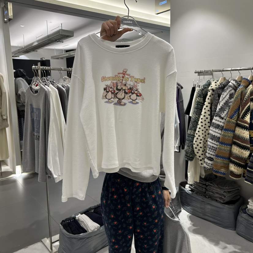 COMBO東大門㊣代購女士新品真品休閑時尚人氣推薦長袖T恤鵝COM_BO長袖T恤