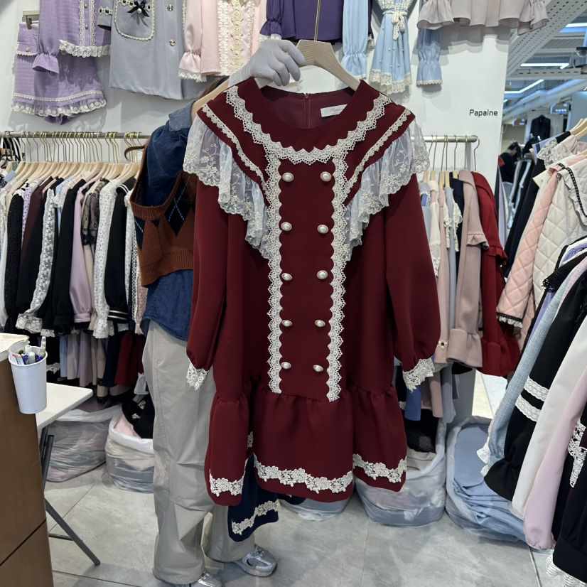 PAPA韓國直郵㊣女裝新品職業時尚25秋冬推薦熱賣人氣連衣裙PaPa/HALMADE連衣裙