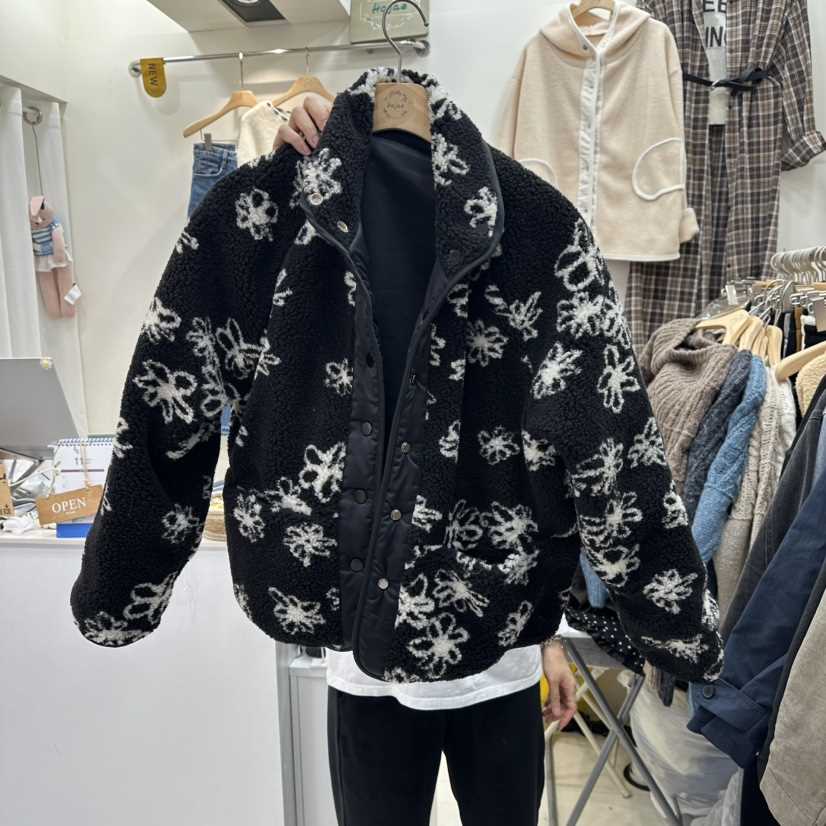 HOJAE東大門㊣代購女士新品時尚25秋冬職業夾克里外穿花朵雙面MID-LEVEL JUMP夾克