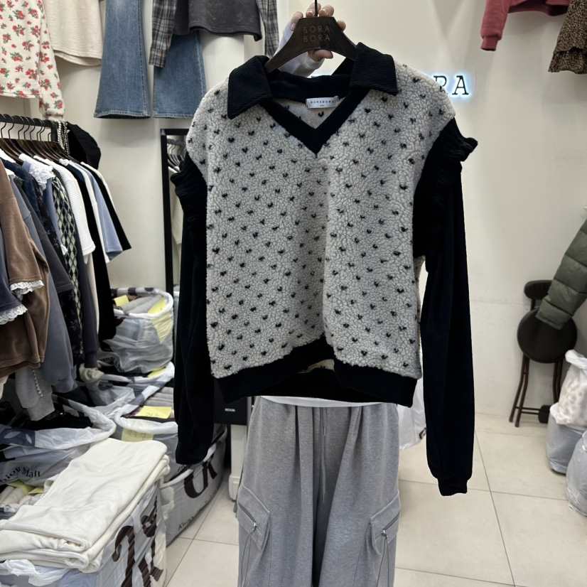 BORA BORA東大門㊣直郵女士新款職業熱賣人氣25秋冬衛衣假兩件BORA BORA衛衣