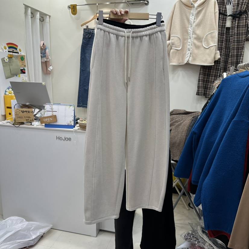 HOJAE東大門㊣實拍女裝新品真品25秋冬休閑職業時尚休閑褲抓絨MID-LEVEL JUMP休閑褲