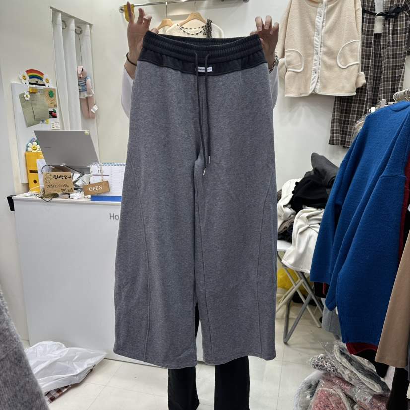 HOJAE東大門㊣代購女士新款人氣時尚25秋冬熱賣休閑褲加絨抓絨MID-LEVEL JUMP休閑褲