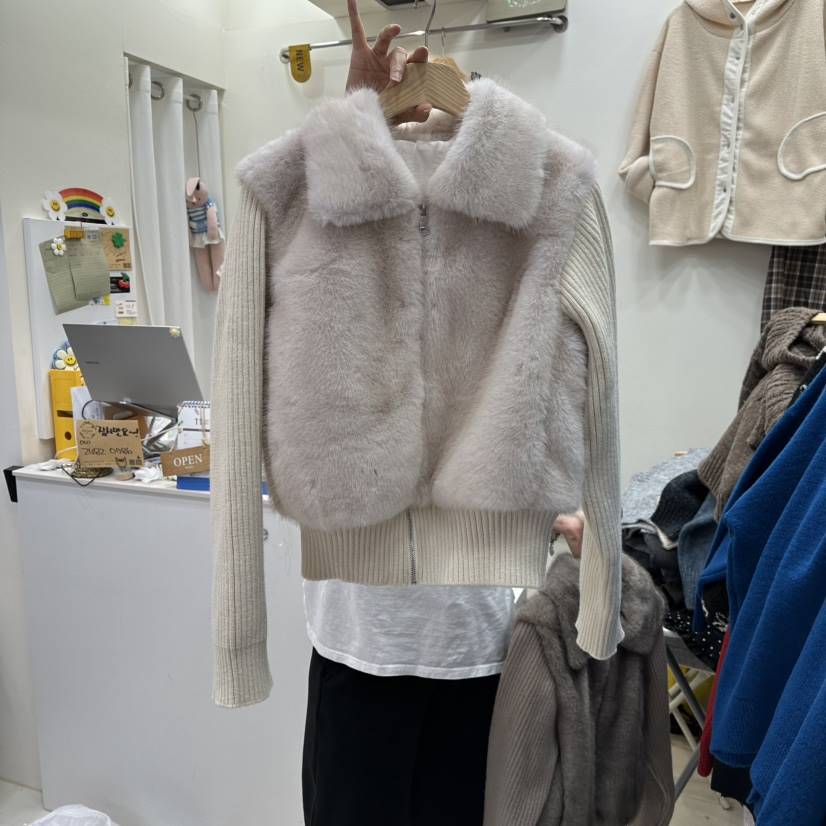 HOJAE韓國直郵㊣女裝新款真品推薦休閑時尚人氣職業夾克貂皮MID-LEVEL JUMP夾克