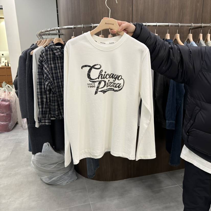 URBANSTORY/REMAKING東大門㊣實拍女裝新品25秋冬休閑長袖T恤Remaking/URBANSTORY長袖T恤