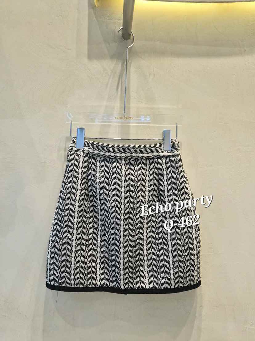 ECHOPARTY韓國代購㊣女裝新品真品25秋冬熱賣職業短裙人字紋ECHOPARTY短裙