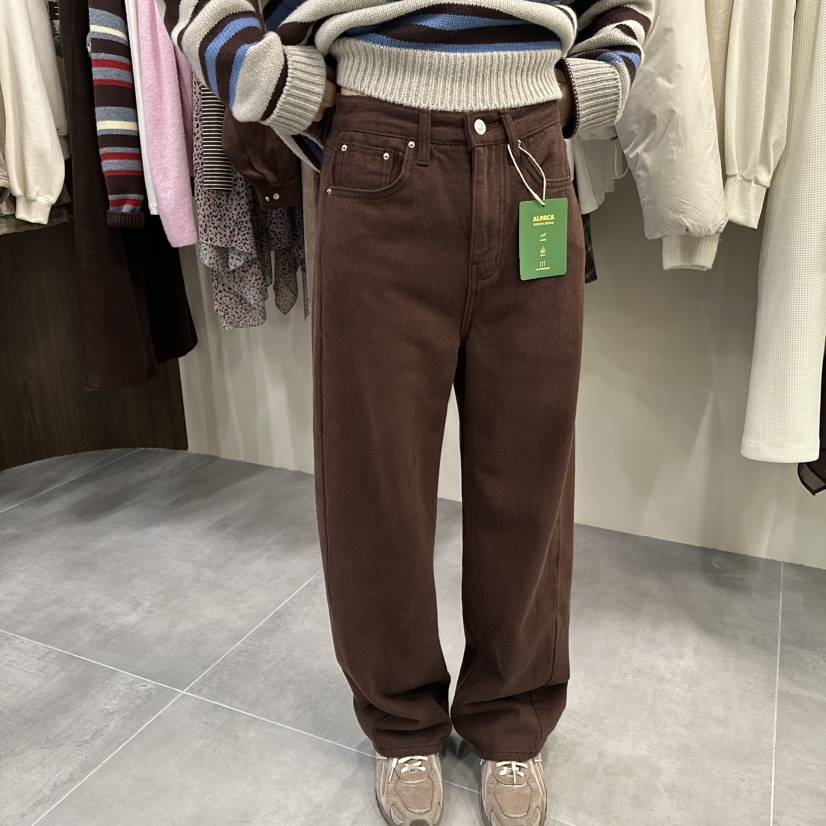 URBANSTORY/REMAKING東大門㊣代購女裝新款休閑牛仔褲羊駝Remaking/URBANSTORY牛仔褲