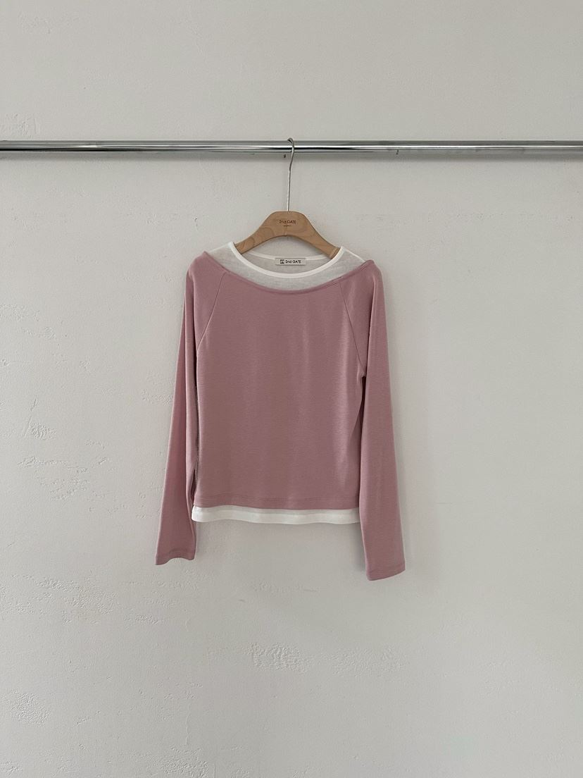 2ND GATE東大門㊣代購女士新款職業真品25秋冬長袖T恤假兩件2ND GATE長袖T恤