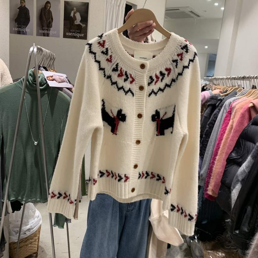 SSEMIENNE韓國直郵㊣女士新品休閑熱賣職業25秋冬毛衣開衫絨SSENIQUE毛衣