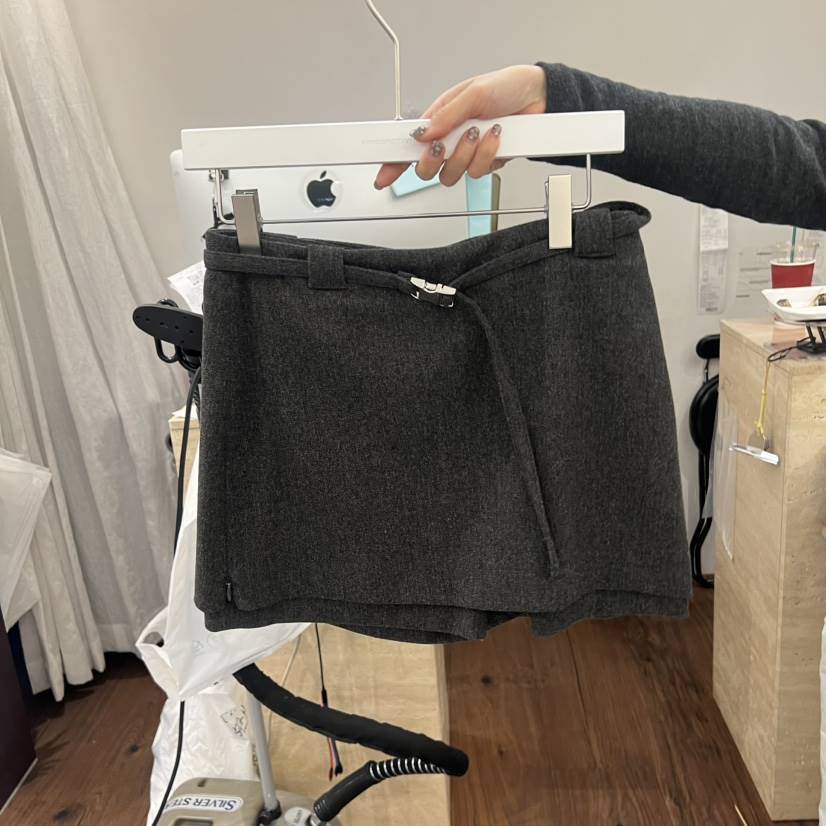 UNDERSTANDING東大門㊣實拍女裝新品真品25秋冬裙褲含腰帶蕾絲UNDERSTANDING裙褲