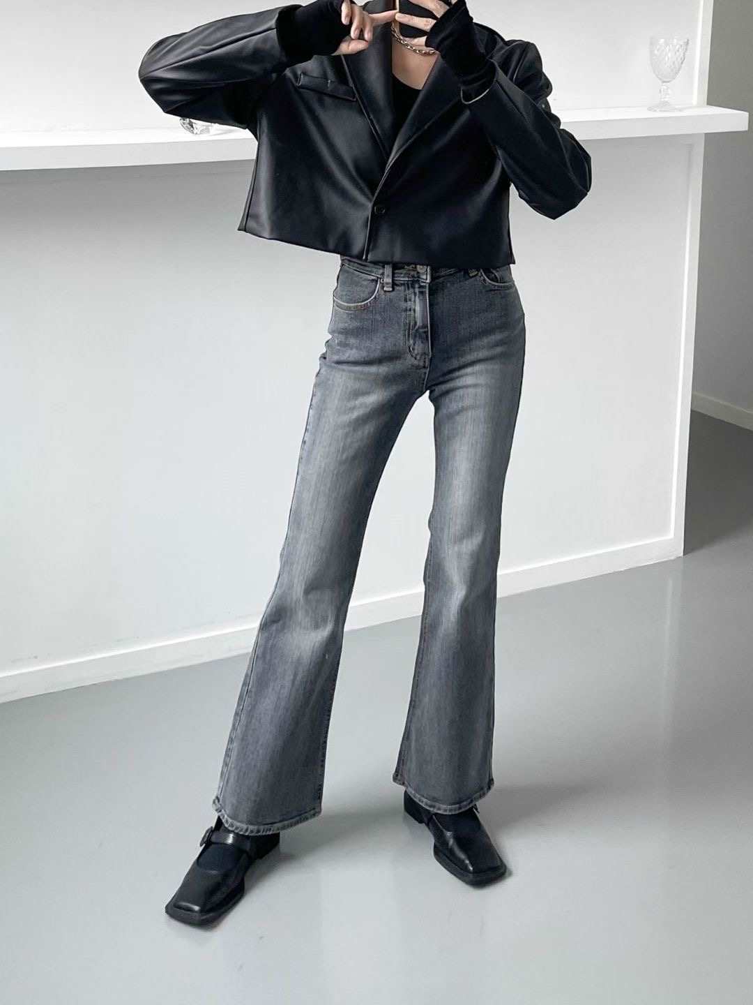 DOUBLEM韓國直郵㊣女士新款休閑職業真品熱賣人氣牛仔褲加絨DOUBLEM牛仔褲