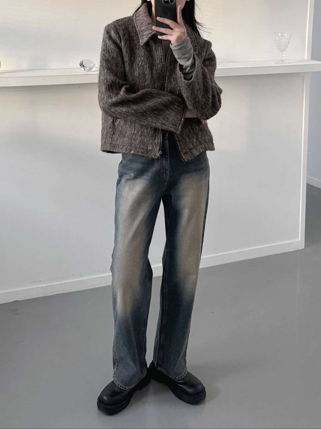 DOUBLEM韓國直郵㊣女裝新款推薦真品職業人氣熱賣休閑牛仔褲DOUBLEM牛仔褲