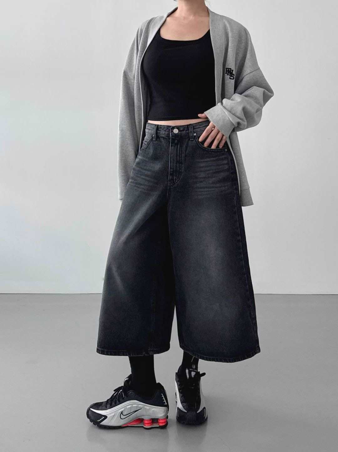 DOUBLEM韓國代購㊣女裝新款職業人氣推薦時尚25秋冬真品牛仔褲DOUBLEM牛仔褲