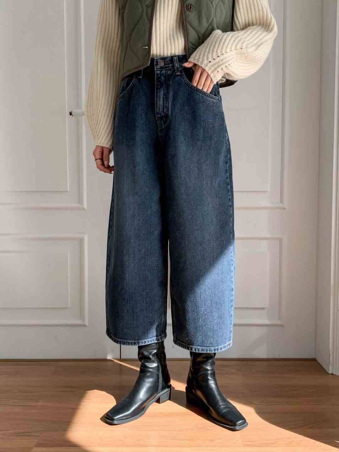 DOUBLEM東大門㊣代購女士新品時尚熱賣25秋冬人氣職業牛仔褲DOUBLEM牛仔褲