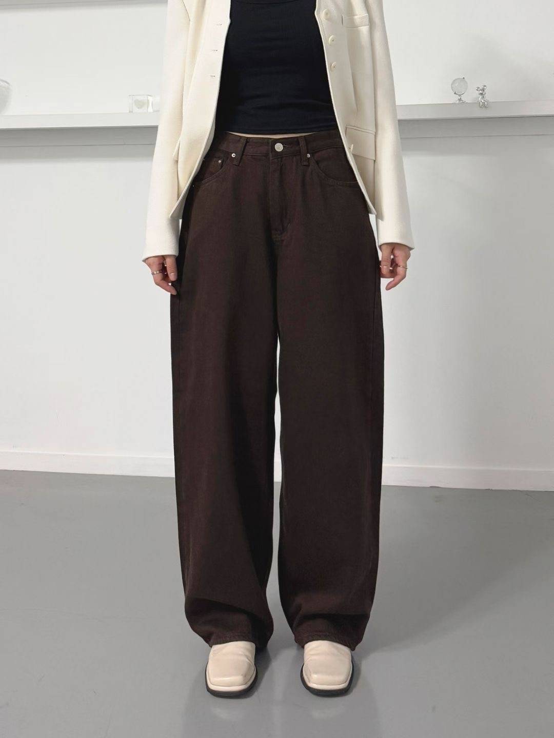 DOUBLEM東大門㊣實拍女裝新品人氣25秋冬熱賣時尚職業牛仔褲DOUBLEM牛仔褲