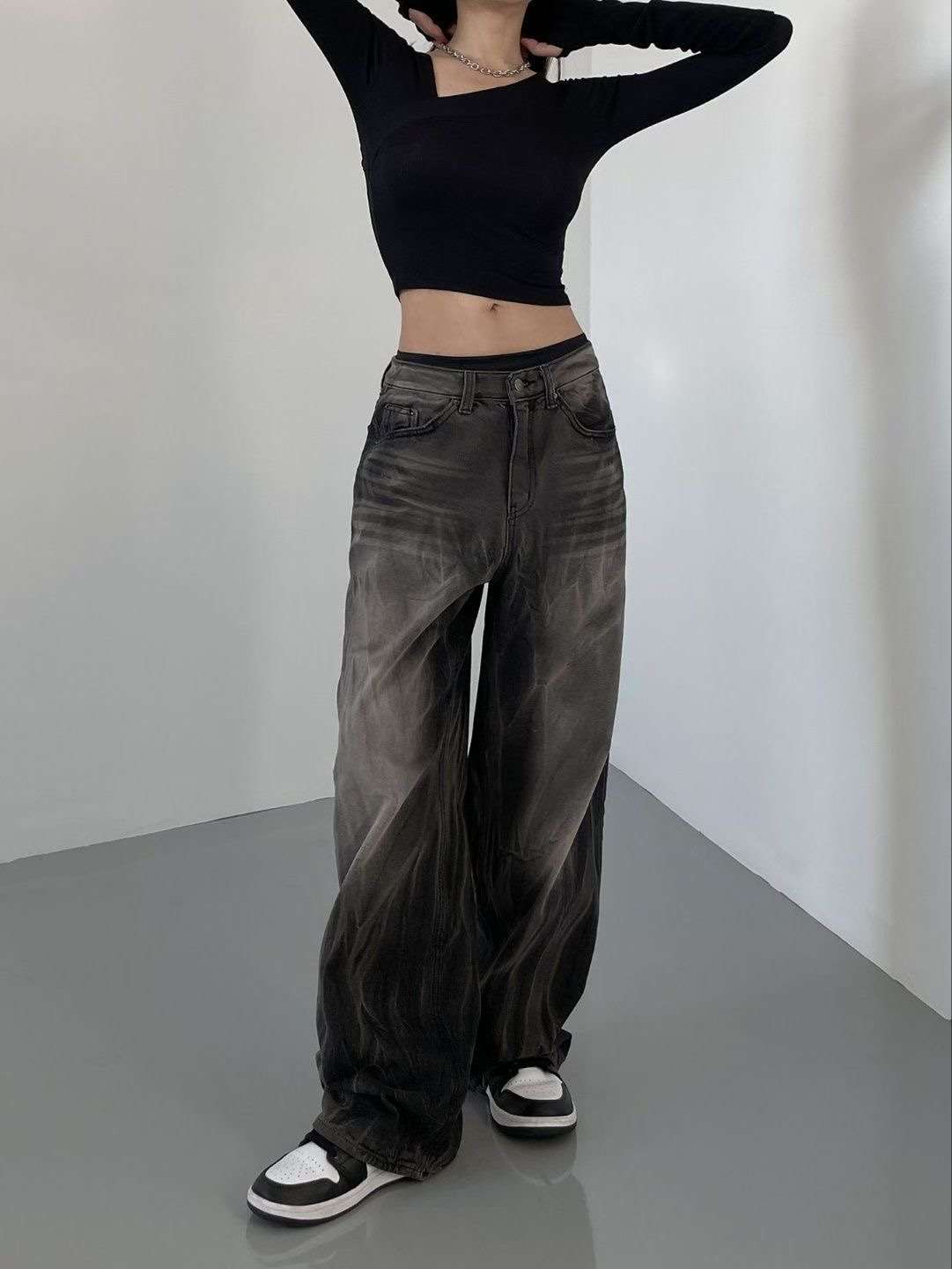 DOUBLEM東大門㊣直郵女士新款休閑推薦職業熱賣25秋冬牛仔褲加絨DOUBLEM牛仔褲