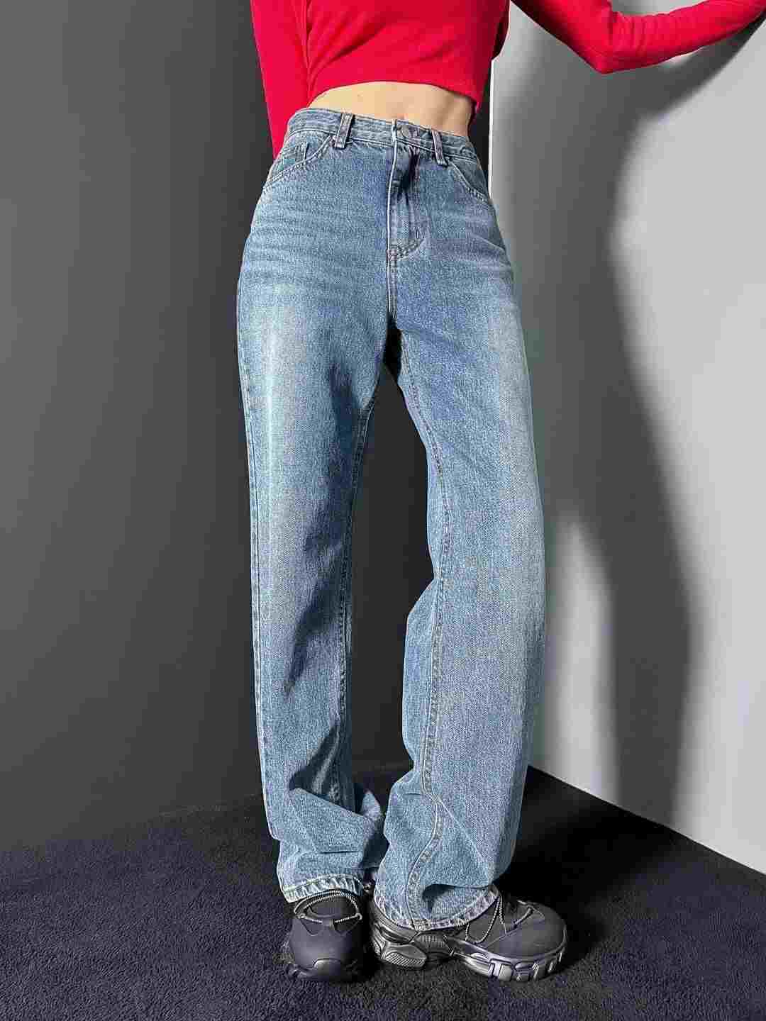 DOUBLEM東大門㊣代購女裝新款時尚真品推薦25秋冬休閑牛仔褲DOUBLEM牛仔褲