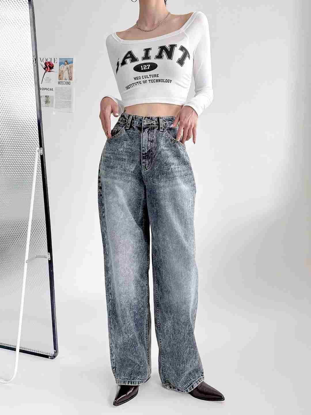 DOUBLEM韓國代購㊣女裝新款熱賣真品推薦25秋冬人氣職業牛仔褲DOUBLEM牛仔褲