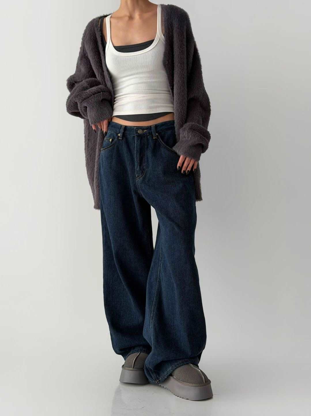 DOUBLEM東大門㊣直郵女裝新款推薦真品熱賣人氣職業休閑牛仔褲DOUBLEM牛仔褲