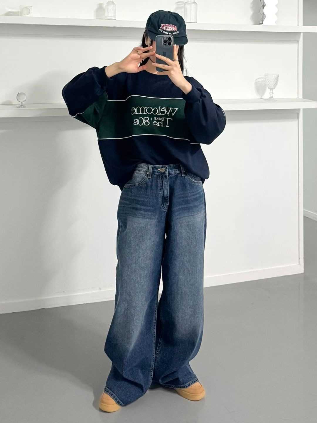 DOUBLEM韓國直郵㊣女士新品熱賣人氣真品推薦休閑時尚牛仔褲DOUBLEM牛仔褲