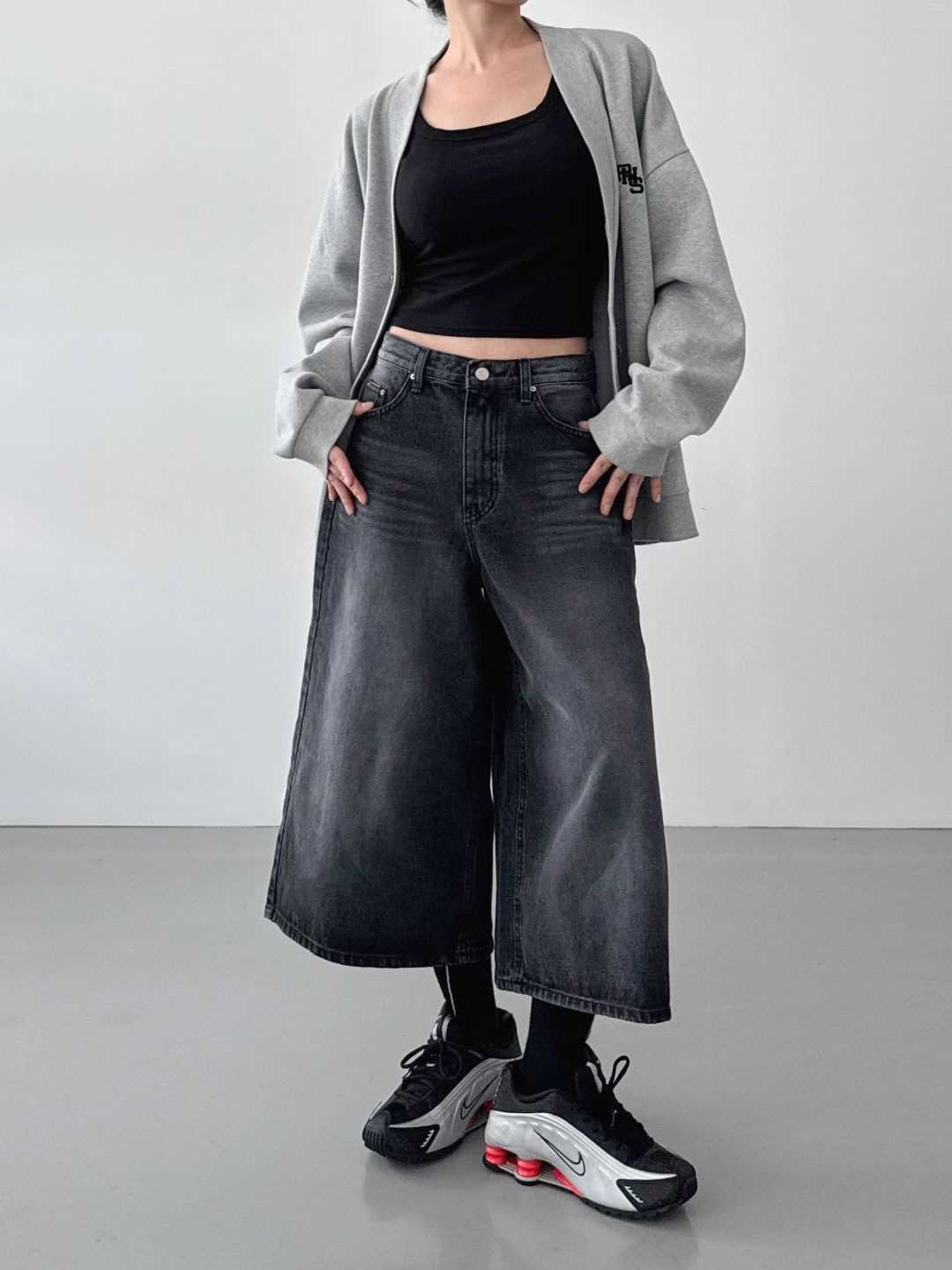 DOUBLEM韓國代購㊣女裝新款真品人氣休閑熱賣時尚職業牛仔褲DOUBLEM牛仔褲