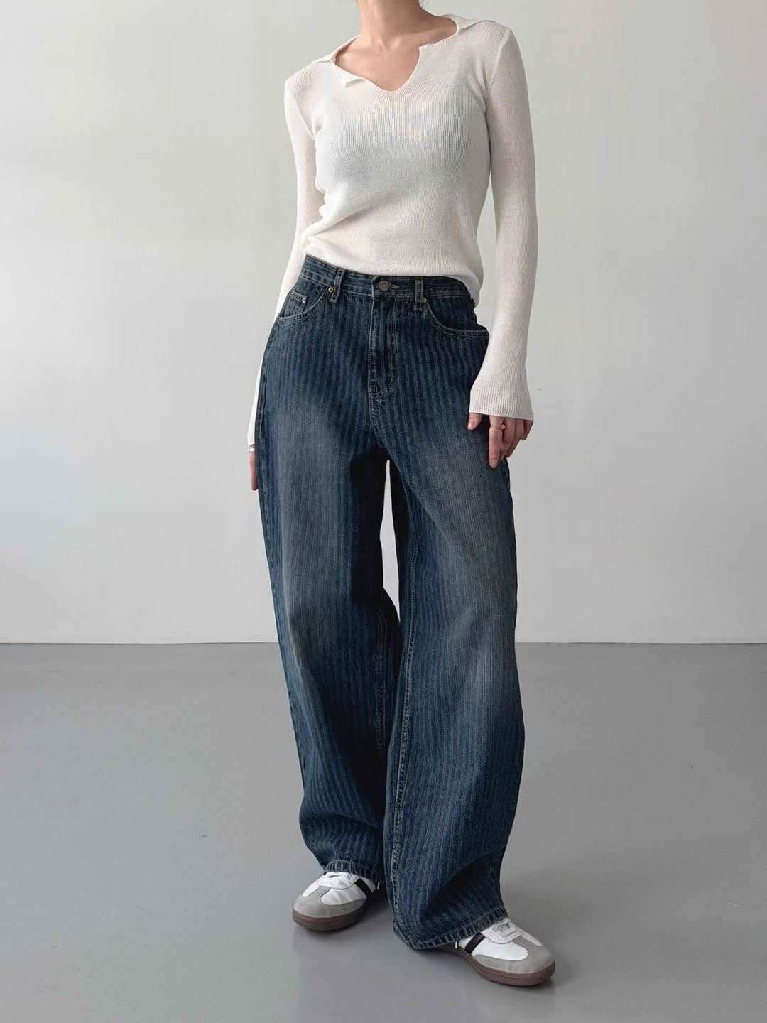 DOUBLEM東大門㊣代購女裝新品職業熱賣25秋冬真品休閑牛仔褲DOUBLEM牛仔褲