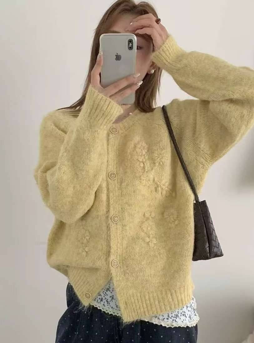 Y.BUTTERFIY東大門㊣直郵女士新款人氣推薦時尚休閑毛衣開衫Y.BUTTERFIY毛衣