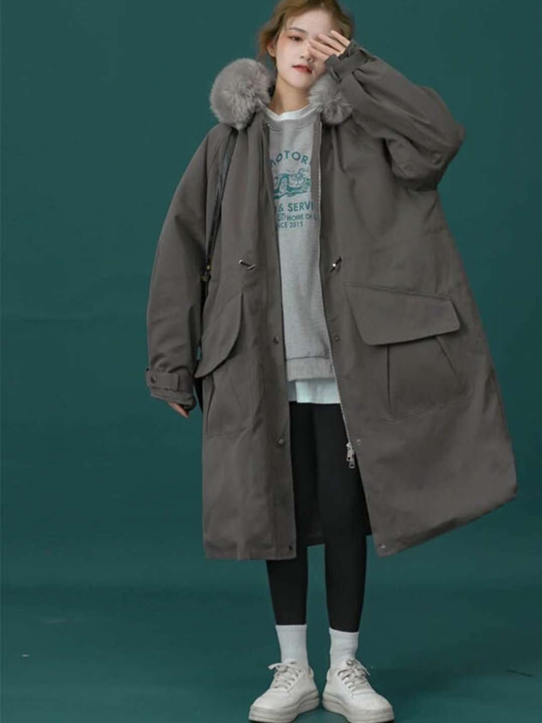 Y.BUTTERFIY韓國直郵㊣女裝新品時尚人氣25秋冬熱賣長款棉服Y.BUTTERFIY長款棉服