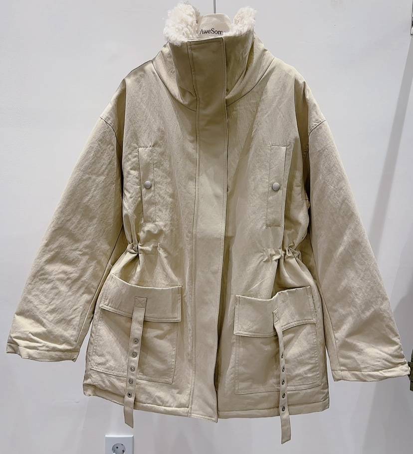 AWESOME-P東大門㊣代購女裝新品熱賣25秋冬休閑短款羽絨服絨AWESOME-P短款羽絨服