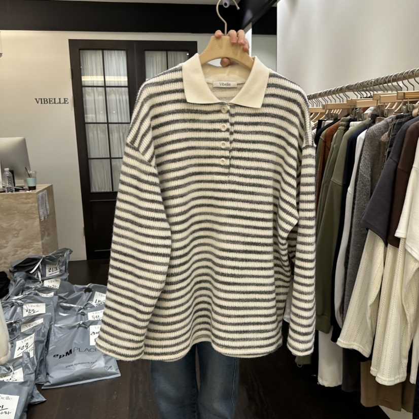 VIBELLE韓國直郵㊣女士新款25秋冬推薦休閑時尚熱賣人氣針織衫VIBELLE針織衫