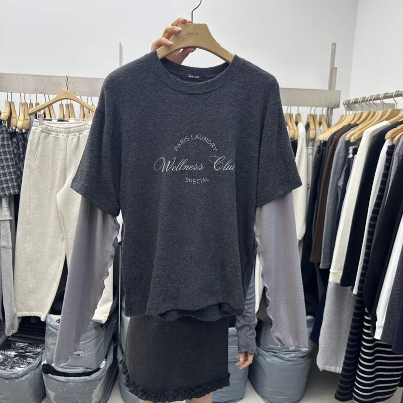 SPECIAL韓國代購㊣女士新款時尚熱賣人氣職業長袖T恤假兩件SPECIAL長袖T恤