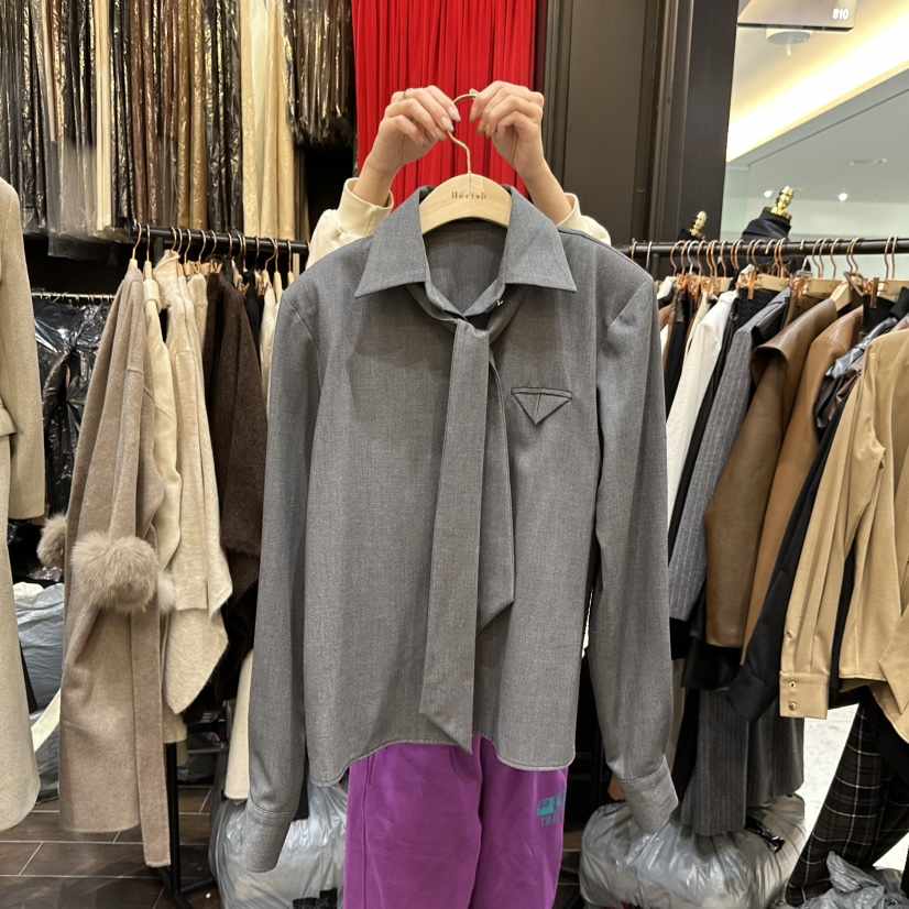 HERISH-HAUTE韓國直郵㊣女裝新品25秋冬推薦襯衫蕾絲衫含領帶HERISH-HAUTE襯衫/蕾絲衫