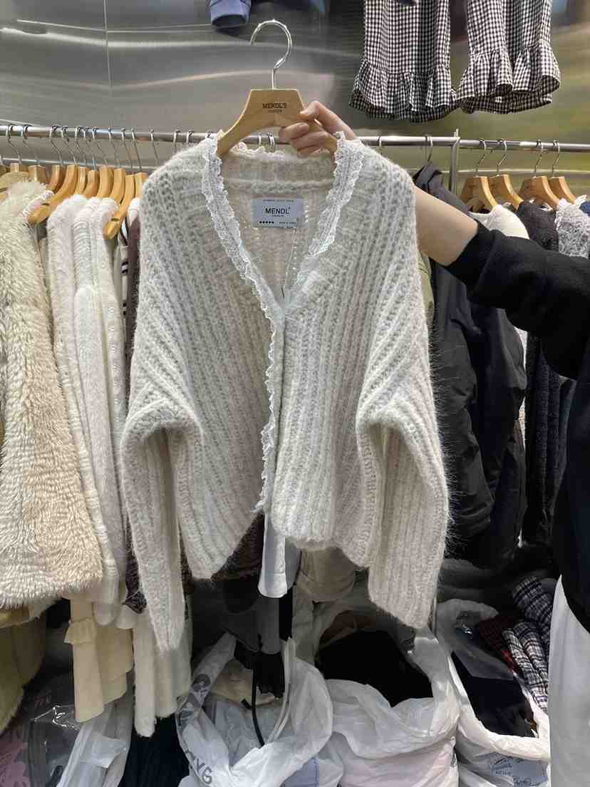 MENDL S東大門㊣實拍女士新品職業推薦時尚休閑針織衫蕾絲MENDL S針織衫