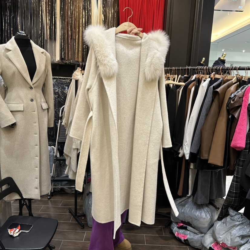 HERISH-HAUTE東大門㊣代購女裝新款推薦25秋冬中長款大衣狐貍HERISH-HAUTE中長款大衣