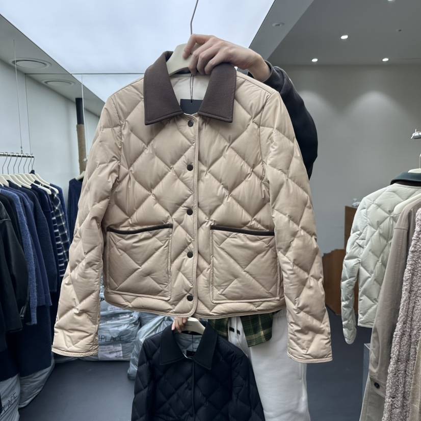 BANUL東大門㊣實拍女裝新品25秋冬時尚熱賣短款羽絨服絎縫鵝絨BANUL短款羽絨服