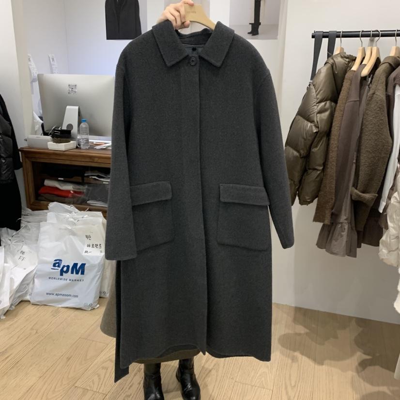 OURIN東大門㊣直郵女裝新款休閑人氣熱賣中長款大衣可拆卸口袋OURIN中長款大衣