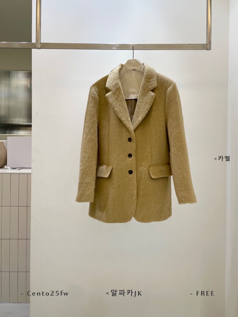 CENTO韓國直郵㊣女士新品職業25秋冬推薦休閑時尚人氣夾克羊駝CENTO夾克