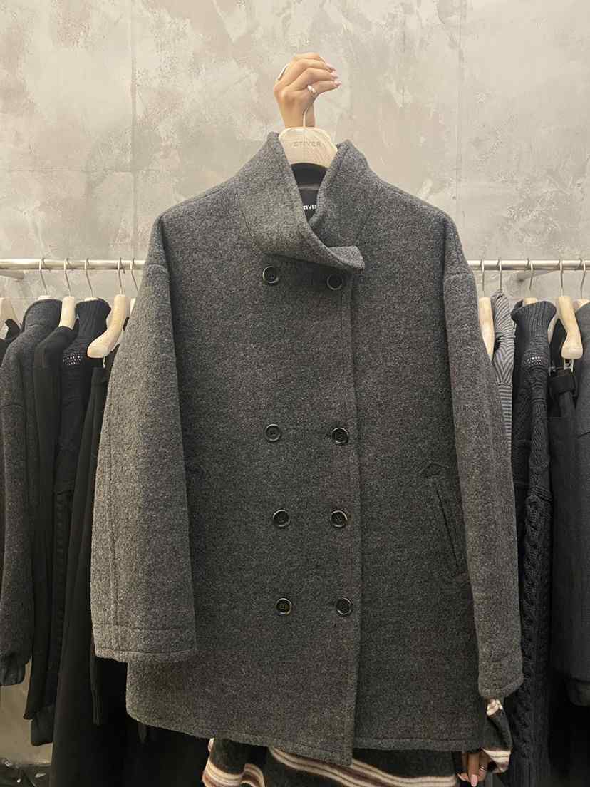 THE VETIVER-A東大門㊣代購女士新款熱賣25秋冬中長款大衣VETIVER中長款大衣