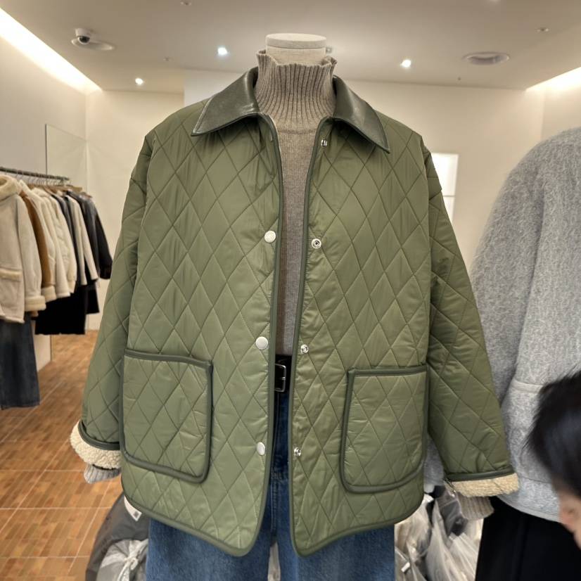 LOGON東大門㊣實拍女士新款職業休閑人氣推薦25秋冬短款棉服絎縫LOGON短款棉服