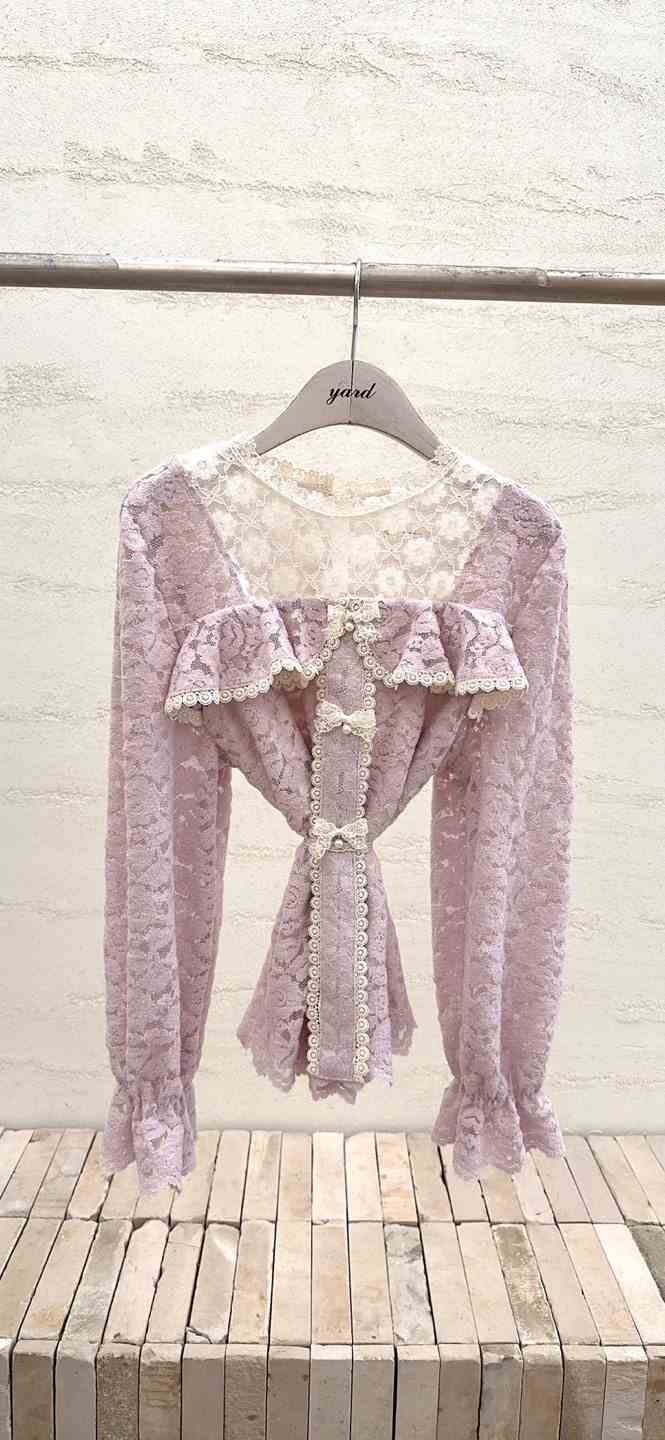 YARD韓國直郵㊣女裝新品推薦25秋冬職業時尚熱賣襯衫蕾絲衫YARD襯衫/蕾絲衫