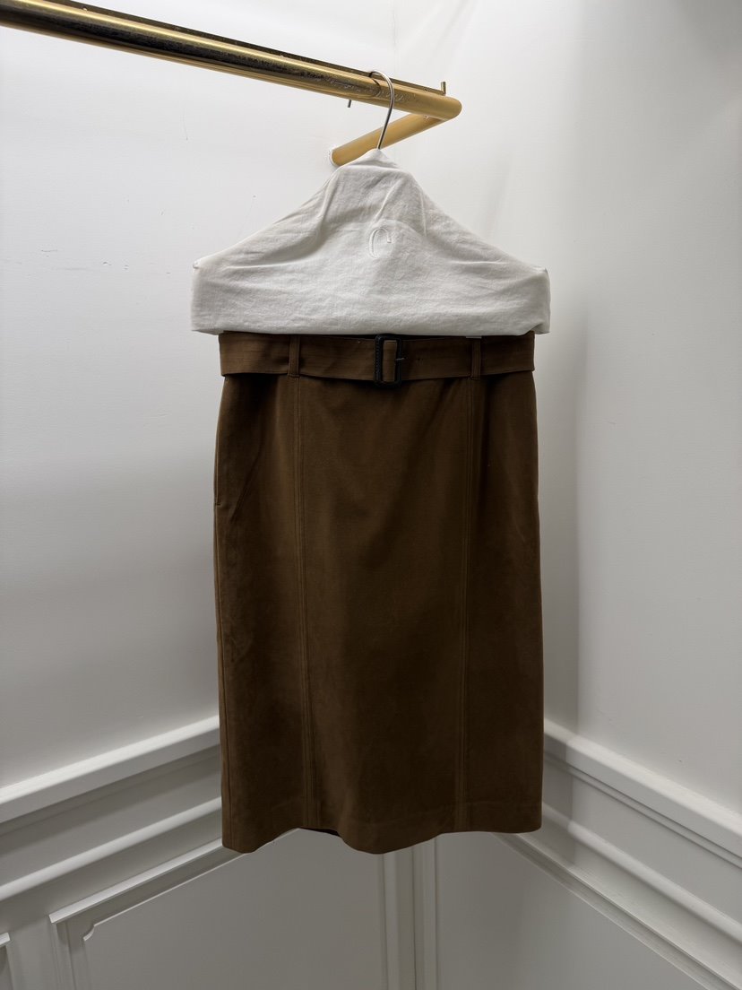 ETER韓國直郵㊣女士新款時尚職業休閑半身裙中短裙含腰帶麂皮eter/VERSO半身裙/中短裙