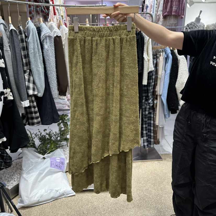 VIRUS韓國直郵㊣女士新品25秋冬推薦休閑時尚人氣真品長裙雙層VIRUS長裙