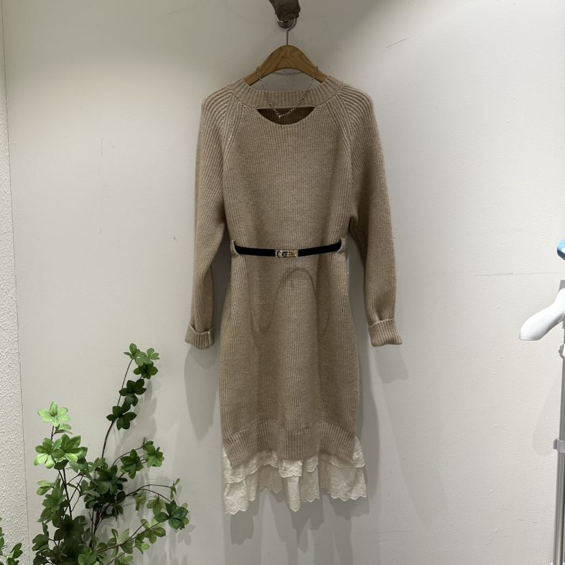 BELITA東大門㊣實拍女裝新品25秋冬職業人氣時尚連衣裙含腰帶BELITA連衣裙