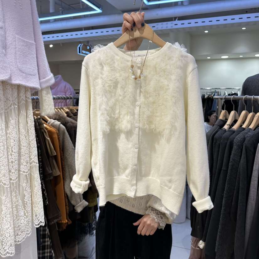 BELITA韓國代購㊣女士新品休閑推薦熱賣25秋冬針織衫荷葉邊BELITA針織衫