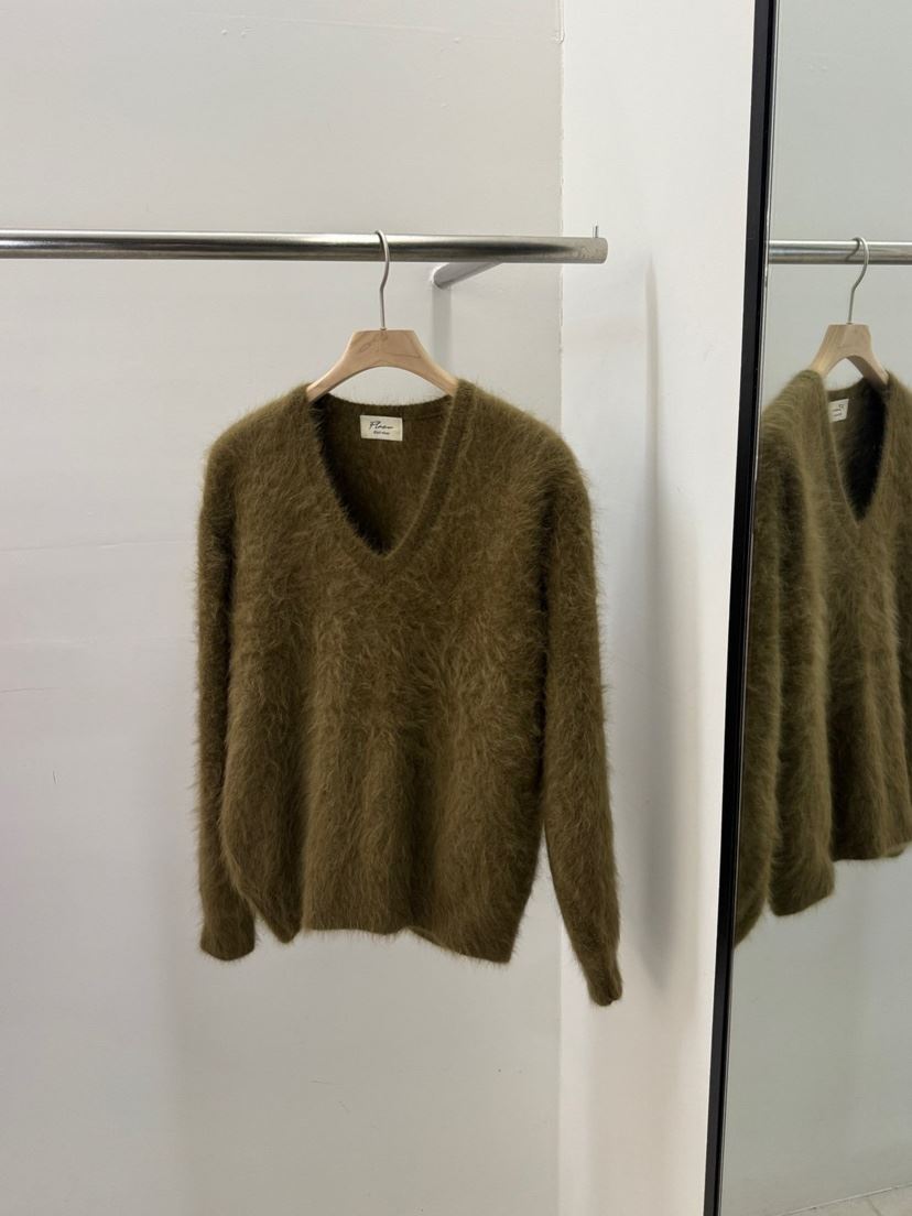 REGULARLY/PLACOR韓國代購㊣女士新品25秋冬針織衫安哥拉V領羊毛REGULARLY/PLACOR針織衫