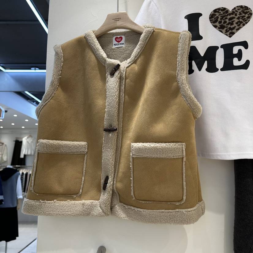 UNDERSTAR_VINTAGE韓國代購㊣女士新品時尚休閑真品馬甲羊毛UNDERSTAR_VINTAGE馬甲