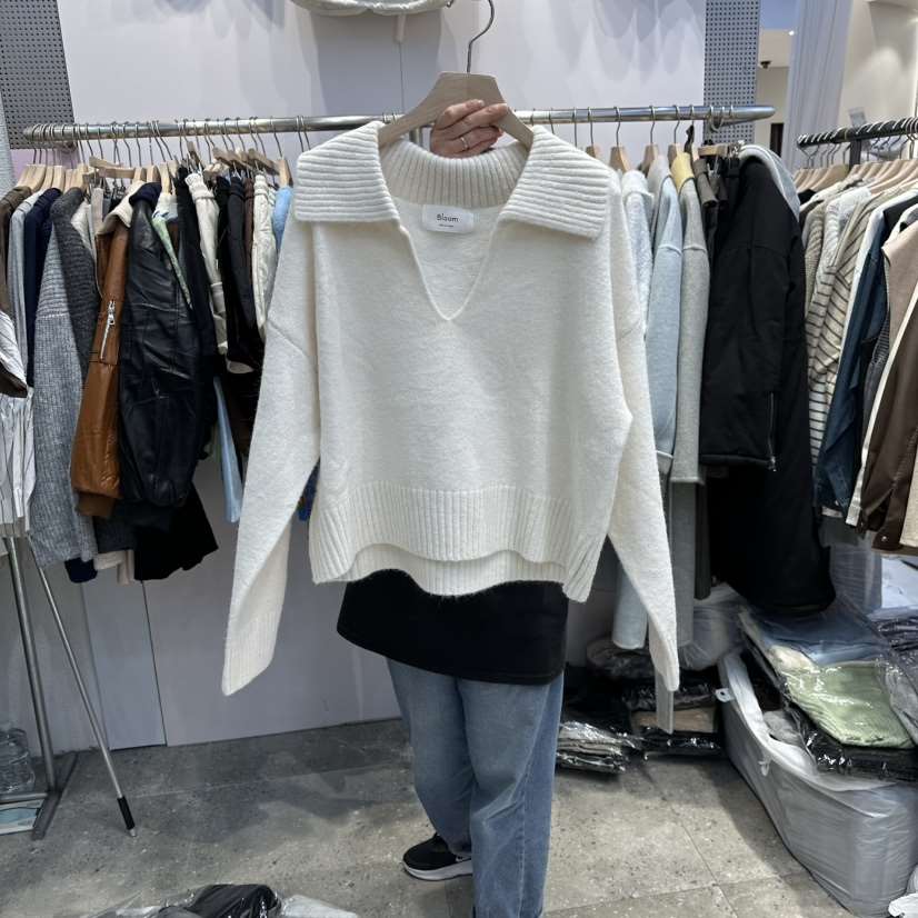 BLOOM韓國直郵㊣女士新品休閑25秋冬熱賣推薦職業真品針織衫BLOOM-Q針織衫